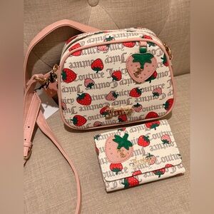 Juicy Couture Strawberry Print Crossbody Bag and Wallet